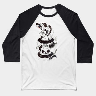 Skull artwork Baseball T-Shirt